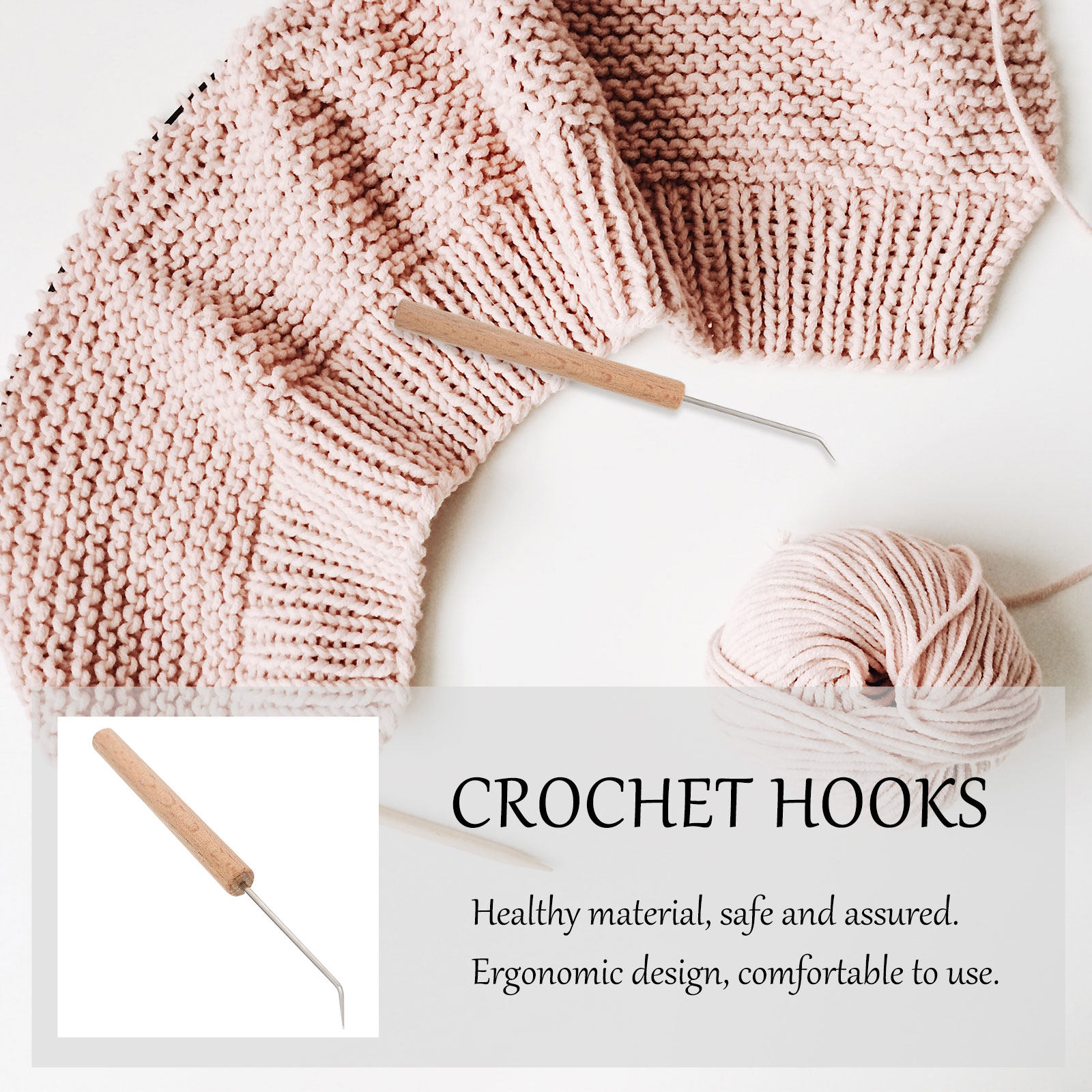 Wooden Crochet Hooks Ergonomic Handle - 1Pcs Exquisite Wood Handle Crochet Hooks