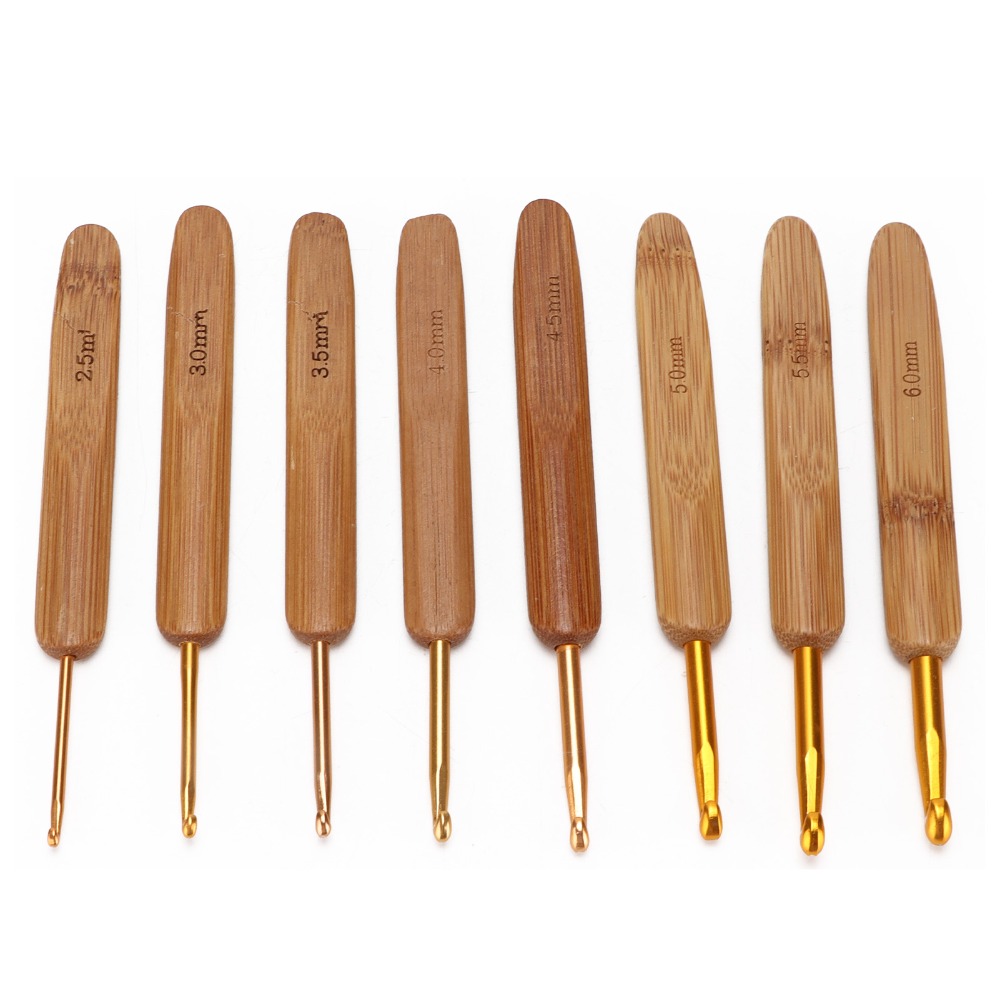 8pcs Ergonomic 2.5-6mm Sizes C - Wooden Crochet Hooks Ergonomic Handle review and price