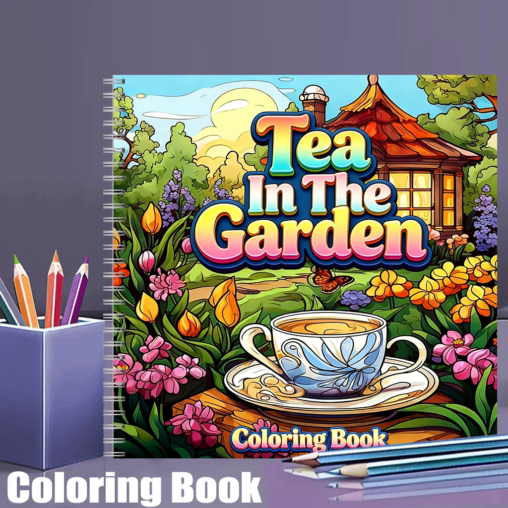 Tea In The Gardens Coloring Bo - Painting Supplies review and price